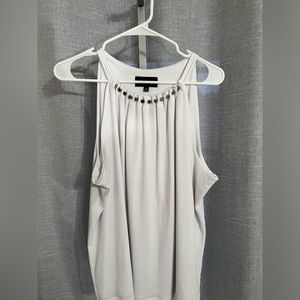 Premise white sleeveless top with silver tabs
